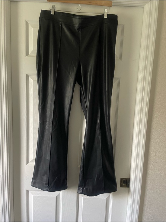 LOFT Pants - Black Faux Leather Flare Pants - Women size 14 Loft